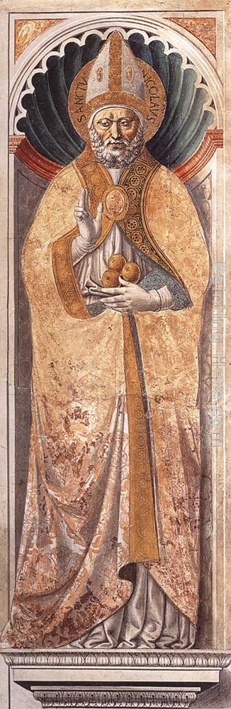 St Nicholas of Bari (on the pillar) painting - Benozzo di Lese di Sandro Gozzoli St Nicholas of Bari (on the pillar) art painting